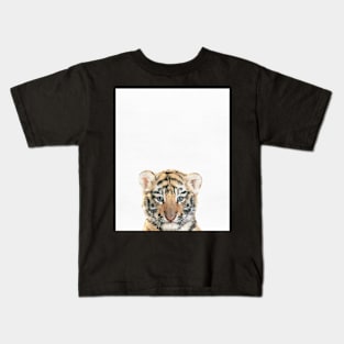 Baby tiger print, Nursery, Animal, Kids room, Minimalist, Modern art, Wall art Kids T-Shirt